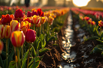tulips growing on a farm