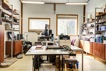 mid century modern furnished office